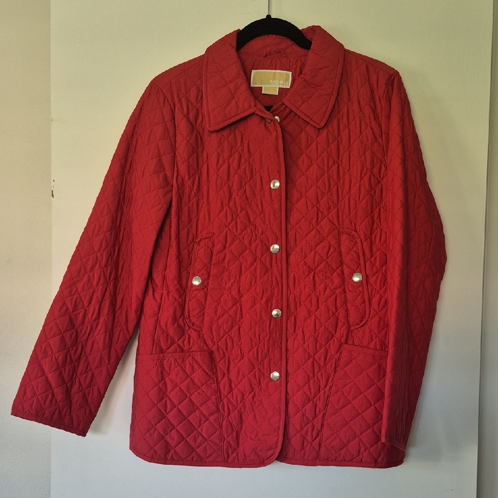 Michael Kors Red Quilted Puffer Jacket